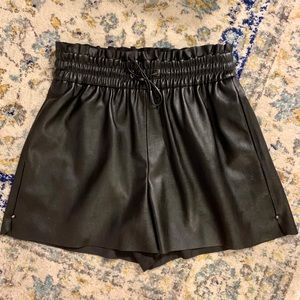 Zara leather look shorts